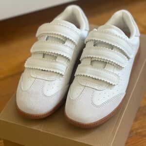 Steve Madden White Sneakers with Tan Soles